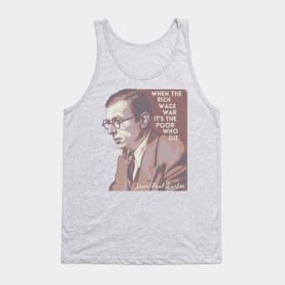 Jean-Paul Sartre Portrait and Quote Tank Top